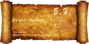 Brett Hektor névjegykártya